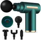 Masāžas pistole mugurai un ķermenim ar 4 uzgaļiem, Massage Gun Pro, zaļa, 13,5cm x 13,5cm x 5cm