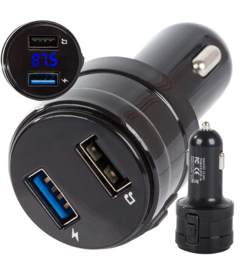 FM raidītājs ar Bluetooth, MP3 atskaņotāju, divām USB pieslēgvietām un auto lādētāju