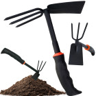 Divpusējs rokas dārza kaplis ar trim zariem, 27 cm