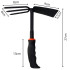 Divpusējs rokas dārza kaplis ar trim zariem, 27 cm