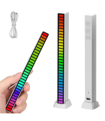 USB RGB LED gaismas panelis ar skaņas reakciju, daudzkrāsains, 18 režīmi, 181mm x 16mm x 18mm