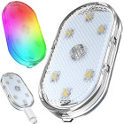 Bezvadu skārienvadības RGB LED lampiņa automašīnas salonam, 6 LED, 5,5cm x 2,5cm
