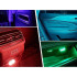 Bezvadu skārienvadības RGB LED lampiņa automašīnas salonam, 6 LED, 5,5cm x 2,5cm