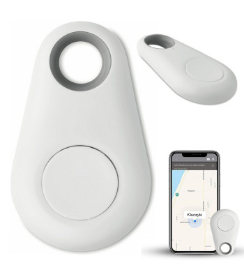 Bluetooth atslēgu piekariņš-lokators ar tālruņa meklēšanas funkciju, balts