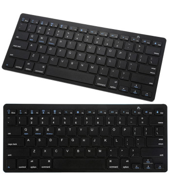 Bezvadu Bluetooth tastatūra datoram, iPad un Mac, kompakta, ar zema profila taustiņiem, melna, 12 cm x 28,5 cm