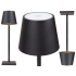 Pieskāriena galda naktslampa ar 3 gaismas toņiem, bezvadu, USB, melna, 38 cm