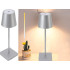 Skārienvadāma galda naktslampa ar 3 gaismas toņiem, bezvadu, USB, sudraba, 38 cm