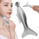 Nerūsējošā tērauda gua sha masāžas rīks ar lodīti sejai un ķermenim, 13 cm