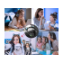 Bezvadu Bluetooth austiņas ar FM radio, MP3 un LED apgaismojumu kaķa ausu formā, melnas