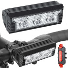 Priekšējā un aizmugurējā LED velosipēda lukturu komplekts, uzlādējams ar USB