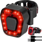 Aizmugurējais velosipēda lukturis ar sarkanu gaismu, uzlādējams ar microUSB, 14 LED