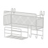 Pie sienas stiprināms virtuves organizators Loft stilā ar 3 āķiem, 25 × 37 × 13 cm