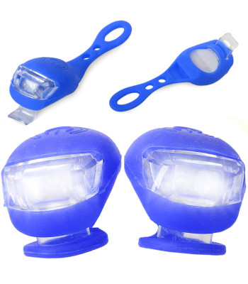 Silikona priekšējās velosipēda lampiņas, ūdensizturīgas, 2 LED, 2 gab.