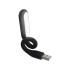 Elastīga silikona USB lampa datoram, 6 LED, melna, 16,7cm x 1,8cm