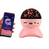 Zvaigžņotas debess projektors, LED naktslampiņa ar Bluetooth skaļruni, USB, rozā, 11 x 13 cm