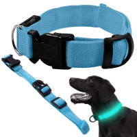 LED kaklasiksna suņiem un kaķiem, regulējama, zila, 59cm