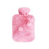 Gumijas termofors ar mīkstu plīša pārvalku, rozā, 1700 ml, 35 × 20 cm