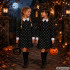 Bērnu Wednesday Addams kostīma kleita ar galvaskausu rakstu, melna, 125–135 cm