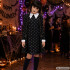 Bērnu Wednesday Addams kostīma kleita ar galvaskausu rakstu, melna, 135–145 cm