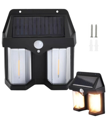 Solarā LED lampa ar krēslas un kustības sensoru, 3 režīmi, ūdensizturīga, 1200 lm