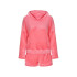 Silta sieviešu pidžama ar kapuci un šortiem, rozā, XL