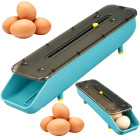 Olu organizators, trauks un padevējs ledusskapim ar datuma marķieri, zils, 7 olām, 33 × 9 × 7 cm
