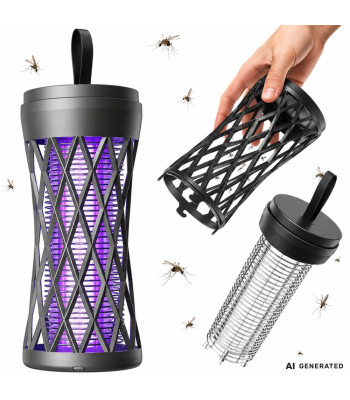 UV lampa lidojošu kukaiņu iznīcināšanai, ar USB uzlādi, 14cm x 6cm