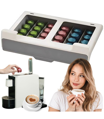 Nespresso kafijas kapsulu organizators, pie skapīša apakšas stiprināms un izvelkams, 30 kapsulām