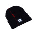 Melna ziemas cepure ar LED lukturi, USB uzlāde, 3 gaismas režīmi, 21 cm, 20–30 cm