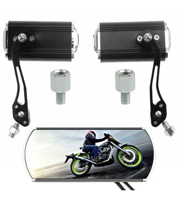 Alumīnija motocikla spoguļu komplekts ar adapteriem M10 un M8