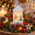 Ziemassvētku LED laterna ar sniegavīru, balta, 14 × 7 × 4 cm