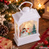 Ziemassvētku LED laterna ar sniegavīru, balta, 14 × 7 × 4 cm
