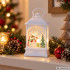 Ziemassvētku LED laterna ar sniegavīru, balta, 14 × 7 × 4 cm
