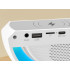 RGB LED lampa ar bezvadu lādētāju, skaļruni, modinātāju un radio, 24,5 × 24 × 8 cm
