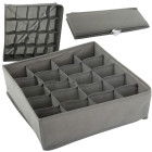 Atvilktņu organizators apakšveļai un zeķēm, pelēks, 20 nodalījumi, 30 × 30 × 10 cm
