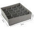 Atvilktņu organizators apakšveļai un zeķēm, pelēks, 20 nodalījumi, 30 × 30 × 10 cm