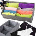 Atvilktņu organizators apakšveļai, zeķēm un apģērbam ar 2 nodalījumiem, pelēks 20x34x10 cm