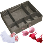 Apakšveļas un zeķu organizators ar 7 nodalījumiem, pelēks, 44x34x11 cm