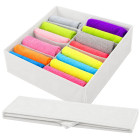 Organizators atvilktnei, skapim un garderobei apakšveļai un apģērbam, balts, 8 nodalījumi, 32 × 32 × 10 cm