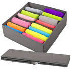 Tekstila organizators veļai un apģērbam, pelēks, 8 nodalījumi, 32 × 32 × 10 cm