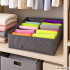 Tekstila organizators veļai un apģērbam, pelēks, 8 nodalījumi, 32 × 32 × 10 cm