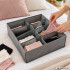 Tekstila organizators veļai un apģērbam, pelēks, 8 nodalījumi, 32 × 32 × 10 cm