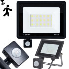LED prožektors ar kustības un krēslas sensoru, 100 W, 6000 K, IP66, 18,5 × 24 × 3,5 cm