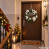 Ziemassvētku dekoratīvais vainags ar čiekuriem, ziediem un uzrakstu Merry Christmas, 40 cm