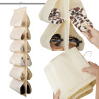 Piekarināms apavu organizators skapim un garderobei, krēmkrāsas, 12 pāri, 115 × 32 cm