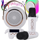 Bezvadu pārnēsājams karaoke komplekts ar Bluetooth skaļruni un 2 mikrofoniem