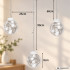 Ziemassvētku LED gaismas aizkars ar 12 caurspīdīgām bumbām, silti balta gaisma, IP44, 138 LED, 460cm
