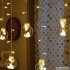 Ziemassvētku LED gaismas aizkars ar 12 caurspīdīgām bumbām, silti balta gaisma, IP44, 138 LED, 460cm
