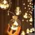 Ziemassvētku LED gaismas aizkars ar 12 caurspīdīgām bumbām, silti balta gaisma, IP44, 138 LED, 460cm
