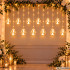 Ziemassvētku LED gaismas aizkars ar 12 caurspīdīgām bumbām, silti balta gaisma, IP44, 138 LED, 460cm